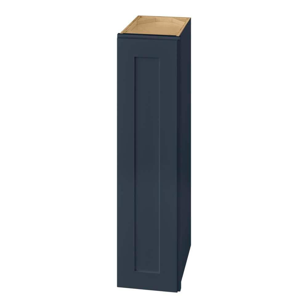 Hampton Bay Avondale 9 in. W x 12 in. D x 36 in. H Ready to Assemble Plywood Shaker Wall Kitchen Cabinet in Ink Blue