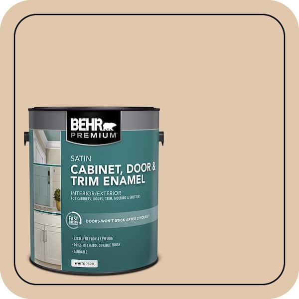 BEHR PREMIUM 1 gal. #MQ2-08 Irish Cream Satin Enamel Interior/Exterior Cabinet, Door & Trim Paint (2)
