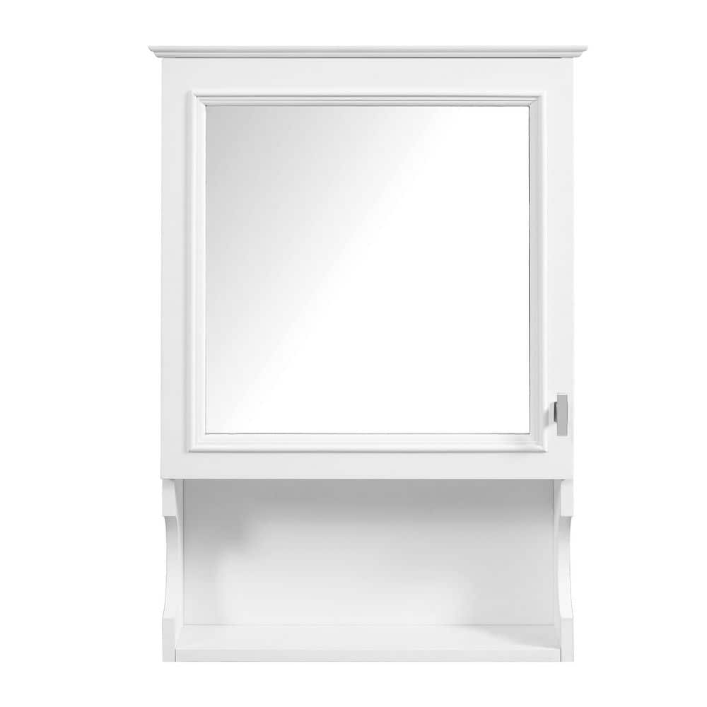 Tahanbath Classic 7.32 in. W x 20 in. D x 28.74 in. H Bathroom Storage Wall Cabinet in White with Mirror (1)