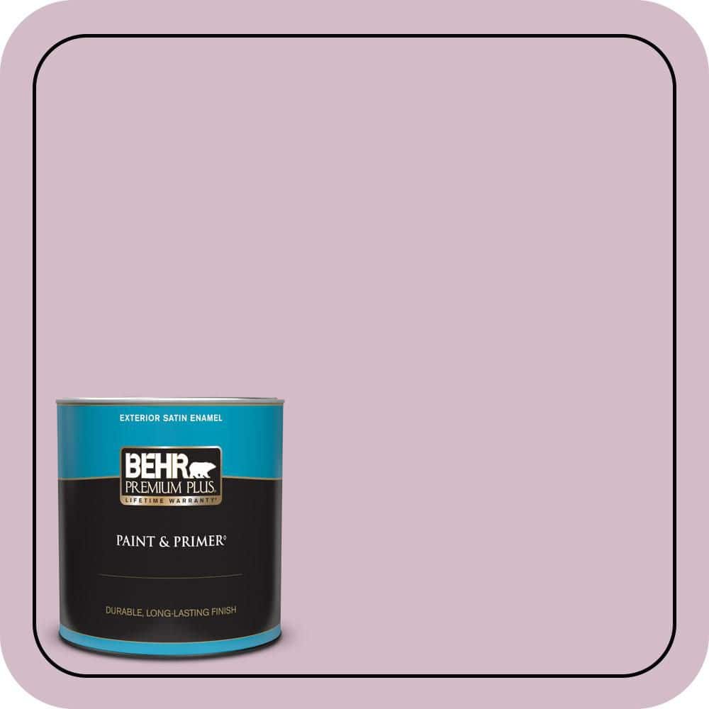 BEHR PREMIUM PLUS 1 qt. #T12-16 Queens Tart Satin Enamel Exterior Paint & Primer