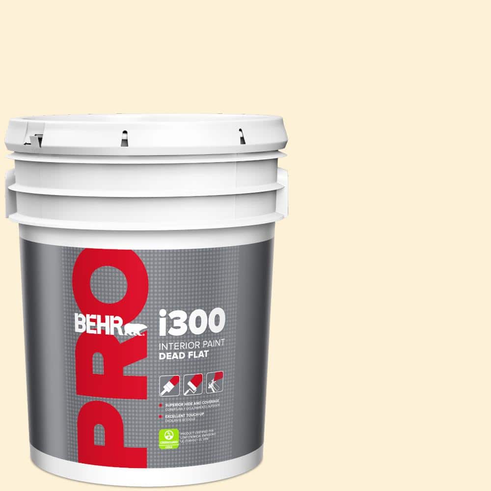 BEHR PRO 5 gal. #W-D-220 Vanilla Custard Dead Flat Interior Paint