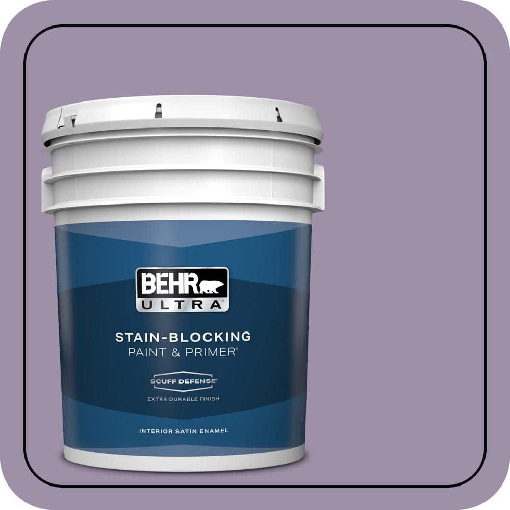 BEHR ULTRA 5 gal. #S100-4 Ancestry Violet Extra Durable Satin Enamel Interior Paint & Primer