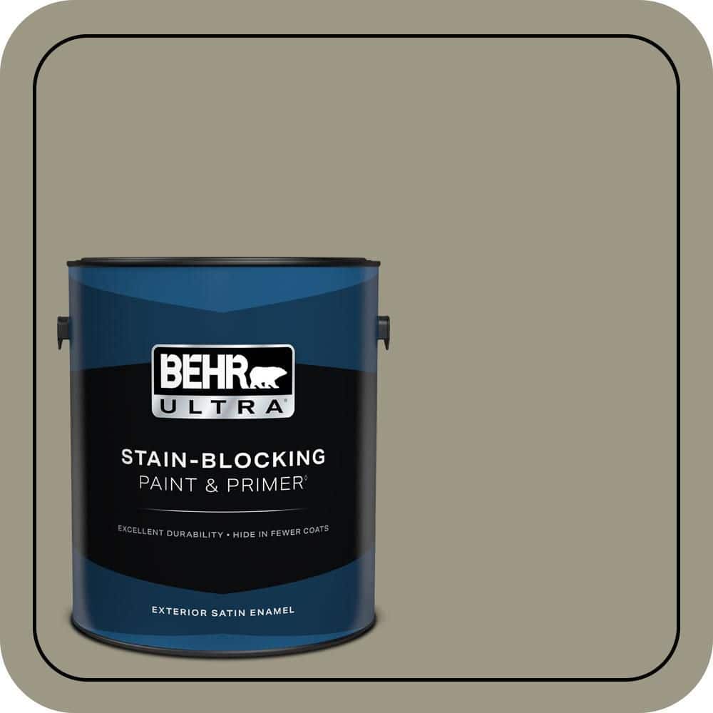 BEHR ULTRA 1 gal. #PPU8-20 Dusty Olive Satin Enamel Exterior Paint & Primer