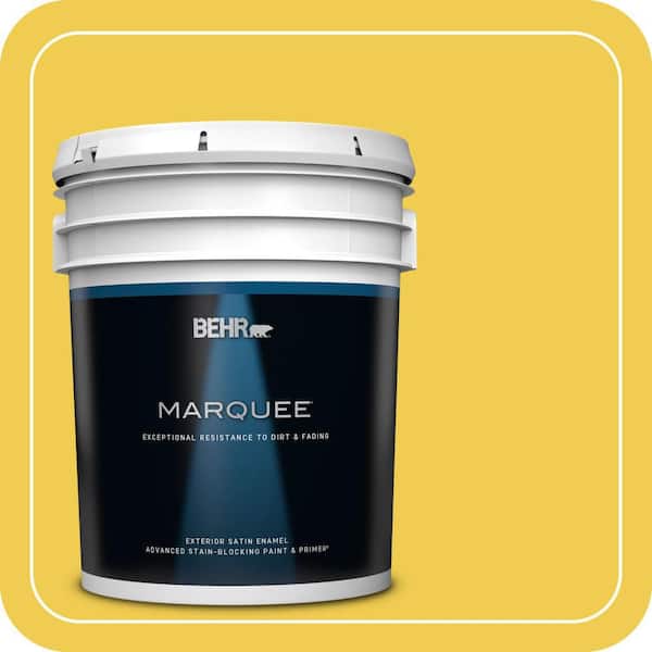 BEHR MARQUEE 5 gal. #P310-6 Radiant Sun Satin Enamel Exterior Paint & Primer (2)