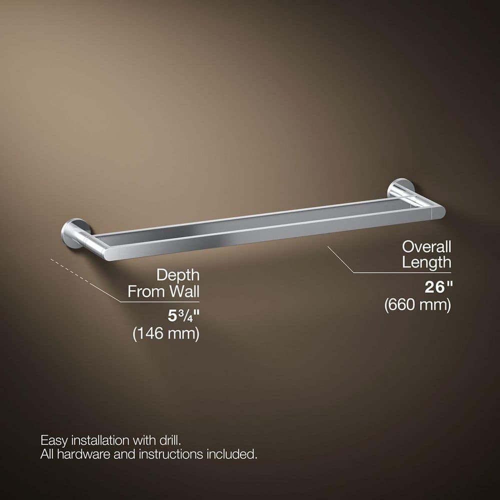 KOHLER Composed 24 in. Double Towel Bar in Polished Chrome (3)