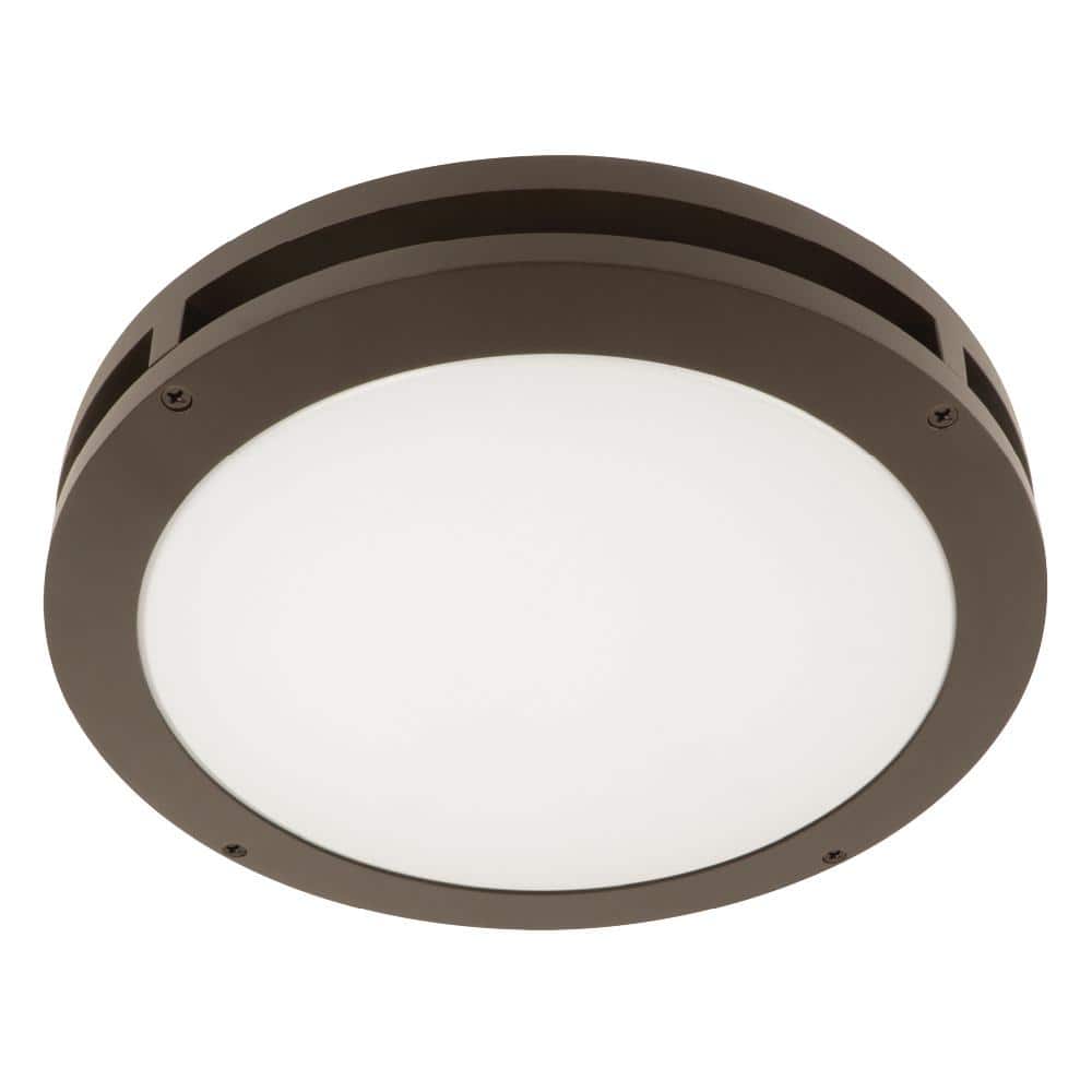 Feit Electric 2000 Lumen Bronze Integrated LED Security Flush Mount Ceiling Outdoor Canopy Floodlight, 4000K (2)