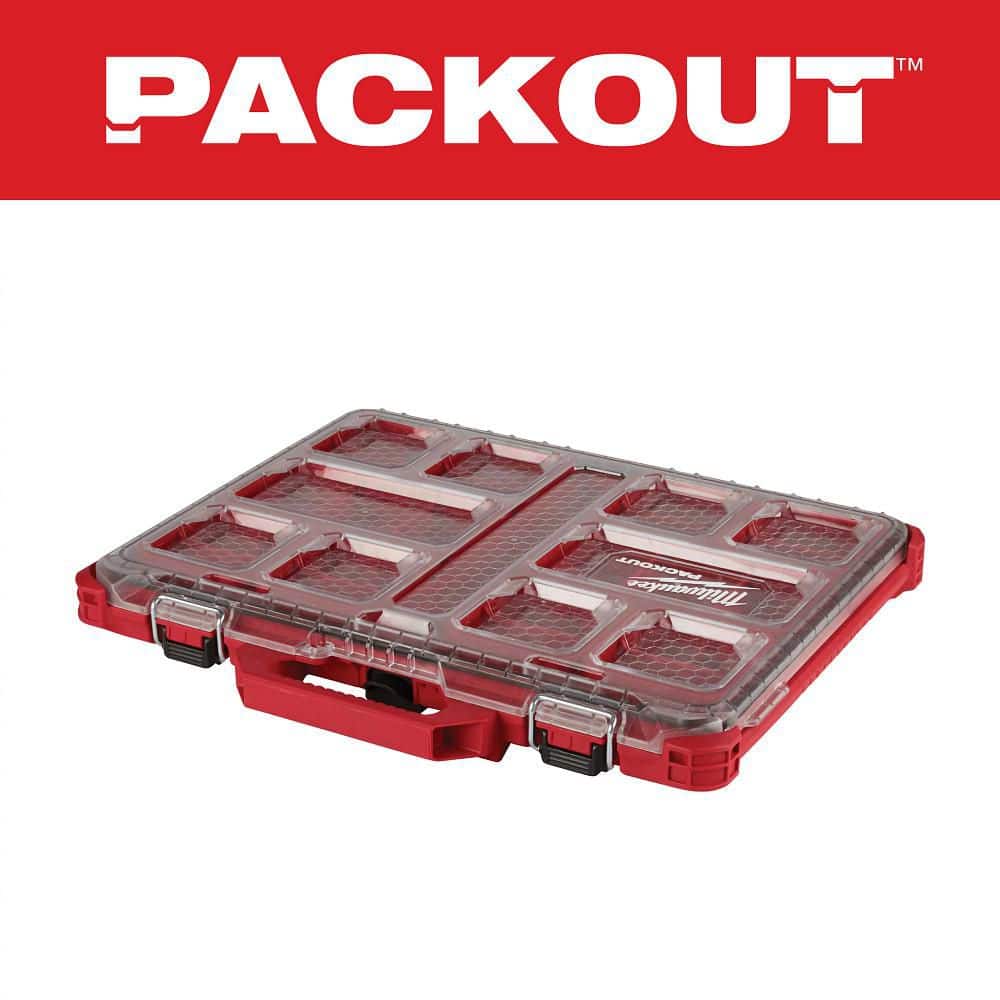 Milwaukee PACKOUT 11-Compartment Low-Profile Impact Resistant Portable Small Parts Organizer