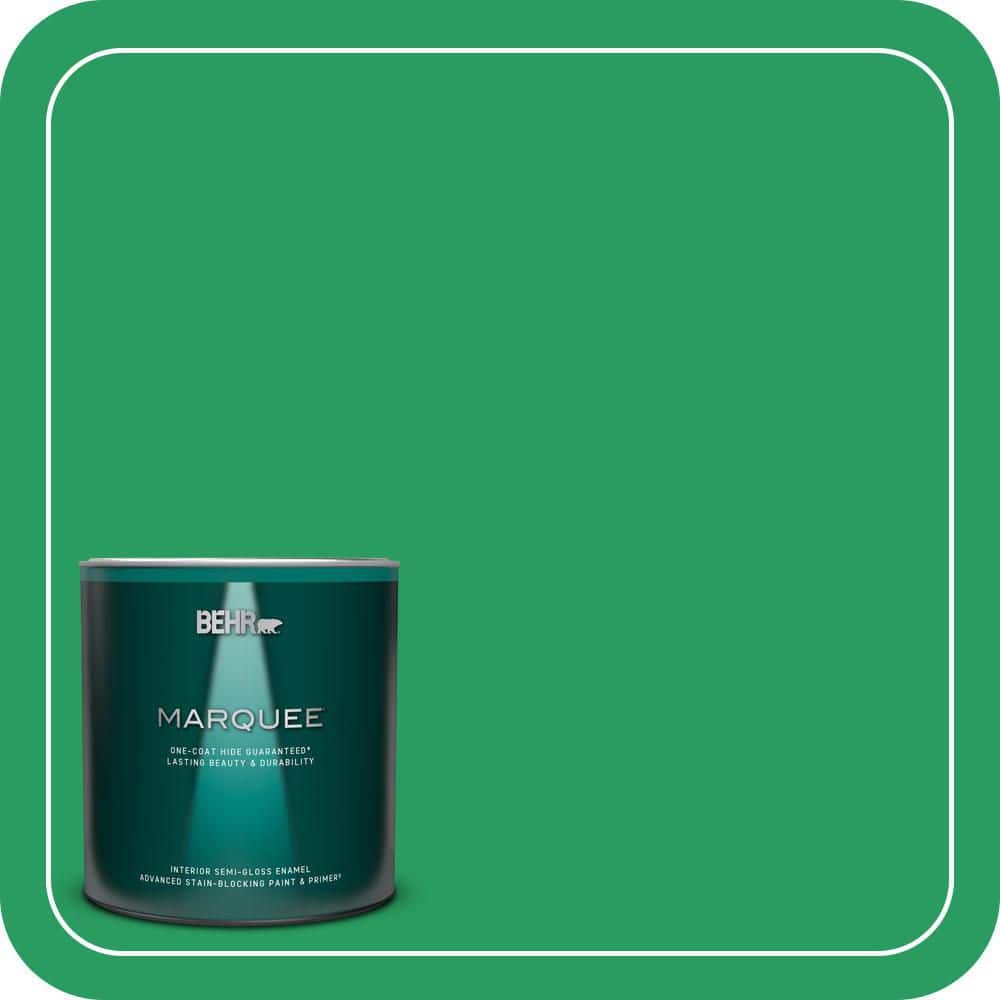 BEHR MARQUEE 1 qt. #S-G-450 Herbal Tea Semi-Gloss Enamel Interior Paint & Primer