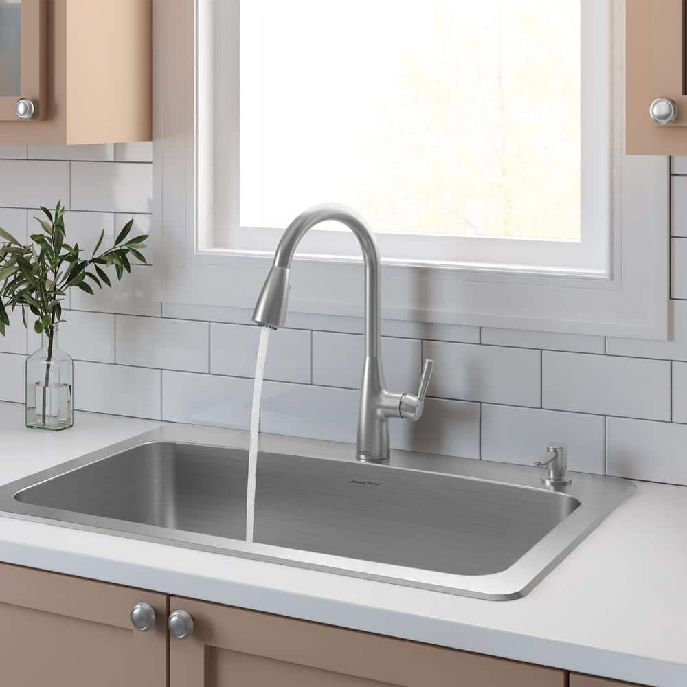 American Standard Fairbury 2S Single-Handle Pull-Down Sprayer Kitchen Faucet in Stainless Steel (3)