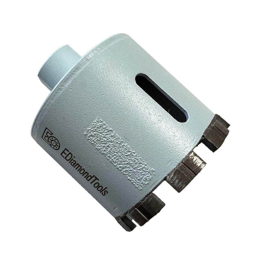 EDiamondTools 3 in. High Performance Diamond Core Bit for Granite, Quartz, and Concrete, 2.4 in. Drilling Depth, 5/8 in. -11 Arbor