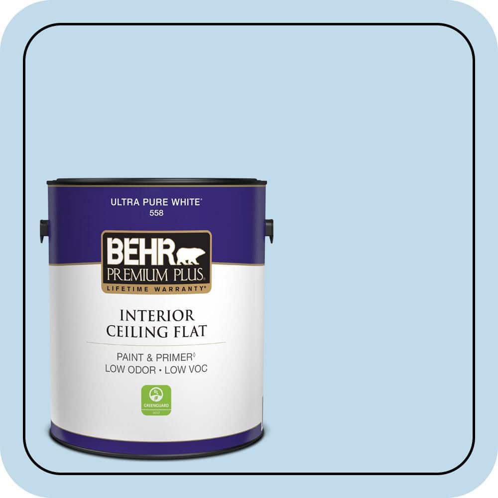 BEHR PREMIUM PLUS 1 gal. #M520-2 After Rain Ceiling Flat Interior Paint & Primer (1)