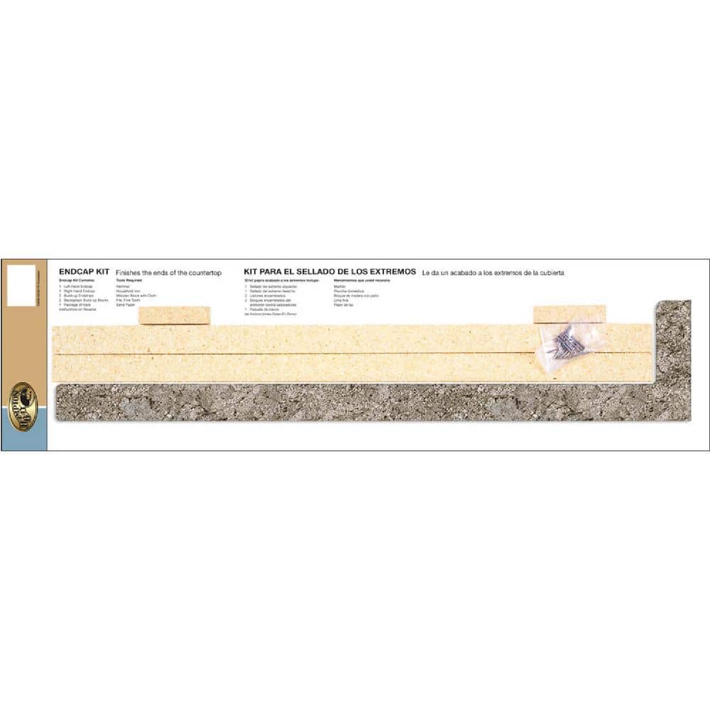 Hampton Bay Laminate Endcap Kit for Countertop with Integrated Backsplash with Eased Edge in Tuscan Romano