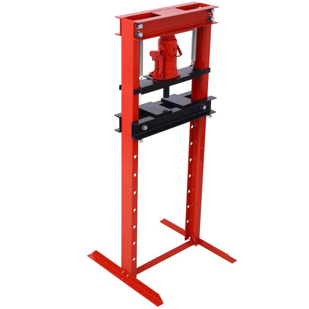 Tatayosi 12-Ton Steel H-Frame Garage Floor Press, Hydraulic Shop Press with Press Plates, Red (1)