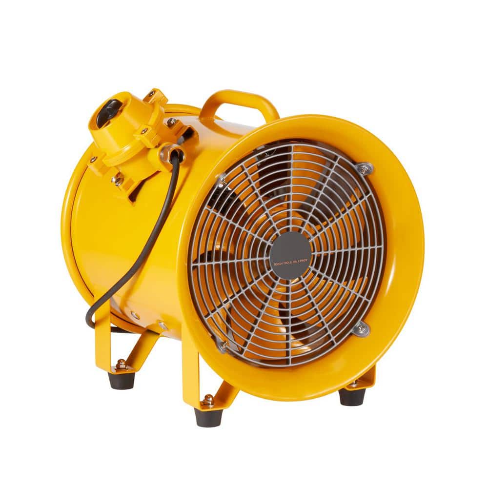 SKYSHALO Portable Ventilator 12 in. 1 Speed Blower Fan in Yellow with 9.8 ft. Power Cord 550W Strong Shop Exhaust Blower 2500CFM (1)
