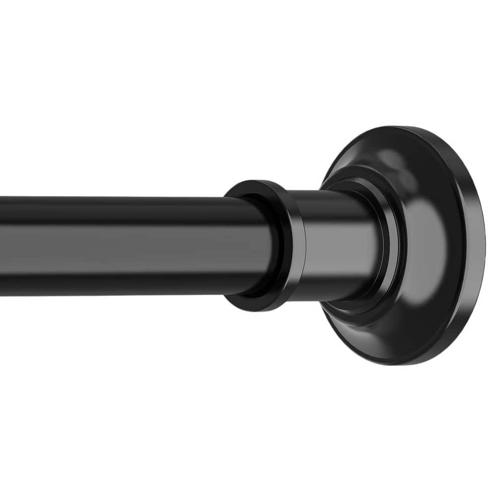 Wudkey 30 in. to 120 in. Adjustable Stainless Steel Tension Shower Curtain Rod in Black for Bathroom, Windows, Outdoor (1)