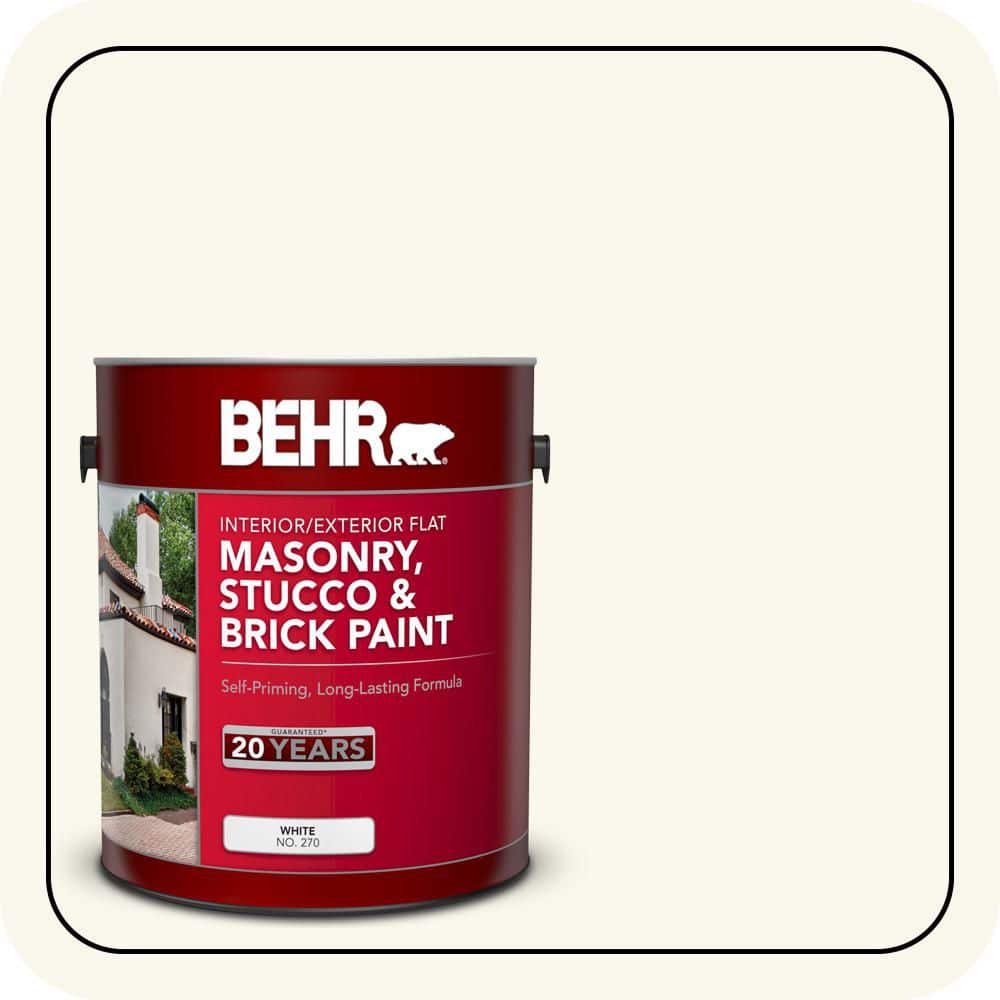 BEHR 1 gal. #YL-W10 Night Blooming Jasmine Flat Masonry, Stucco and Brick Interior/Exterior Paint