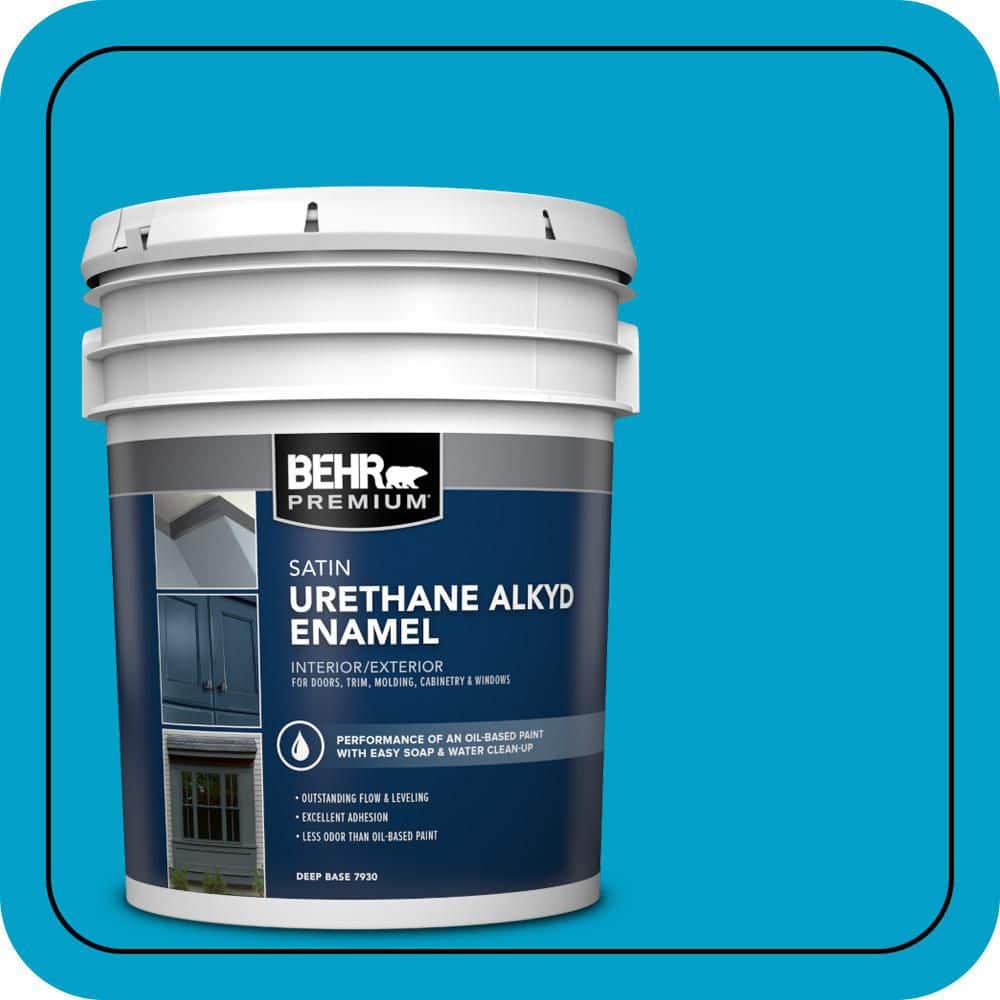 BEHR PREMIUM 5 gal. #P490-5 Yucatan Urethane Alkyd Satin Enamel Interior/Exterior Paint