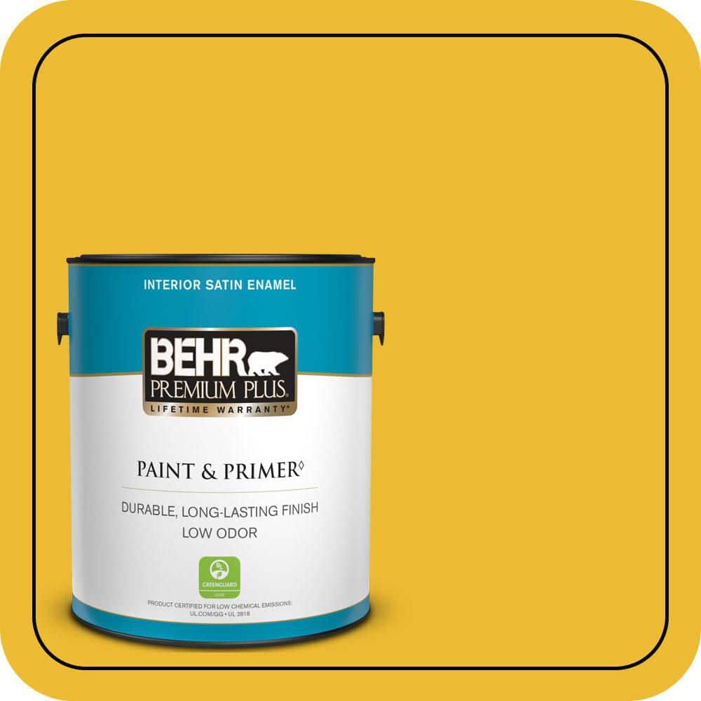 BEHR PREMIUM PLUS 1 gal. #T11-11 Lizard Breath Satin Enamel Low Odor Interior Paint & Primer