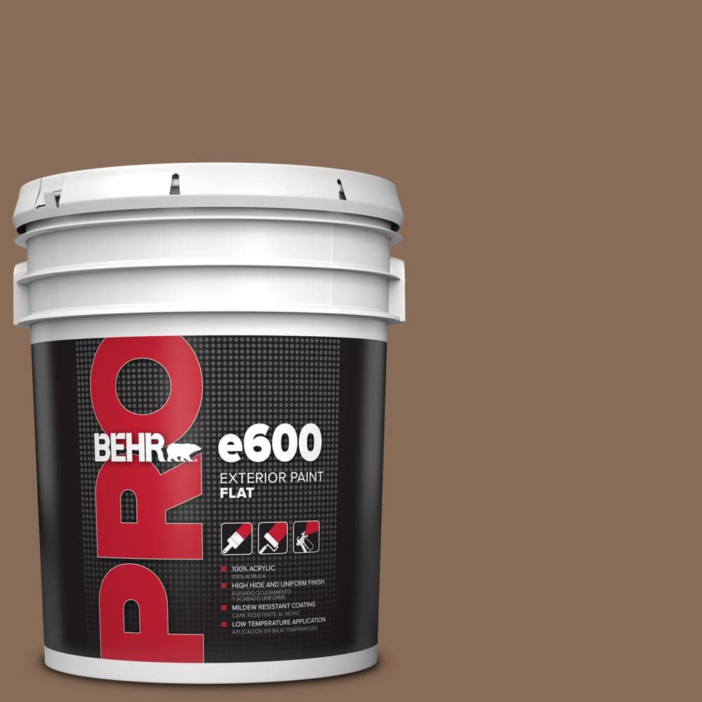 BEHR PRO 5 gal. #BNC-34 Spiced Latte Flat Exterior Paint