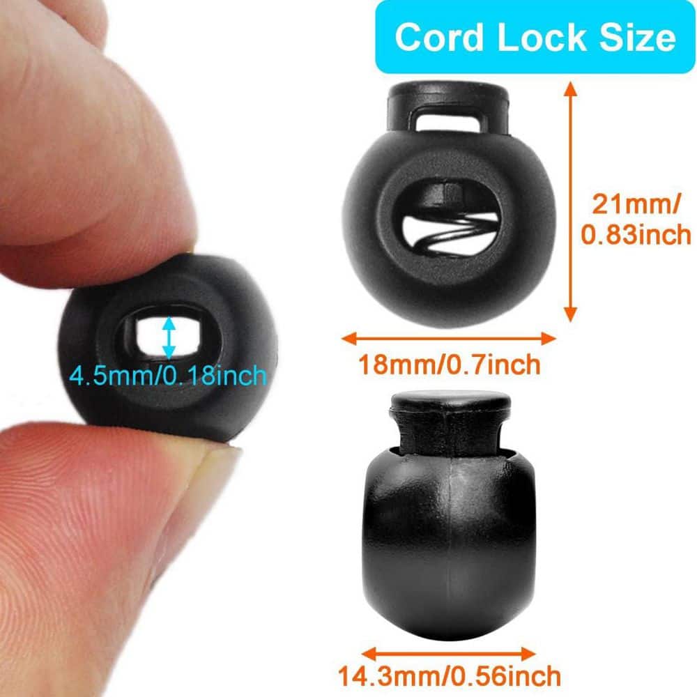 Lukyamzn Plastic Spring Cord Locks 50-Pieces for Drawstrings, Paracords, and More (2)