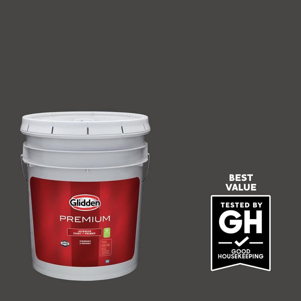Glidden Premium 5 gal. PPG1011-7 Onyx Flat Interior Latex Paint