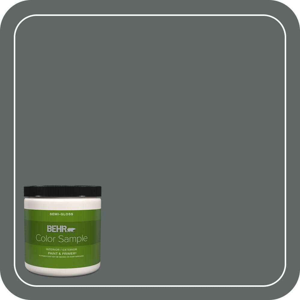 BEHR PREMIUM PLUS 8 oz. #N450-6 Binary Star Semi-Gloss Interior/Exterior Paint & Primer Color Sample