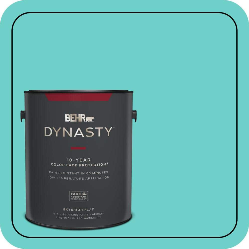 BEHR DYNASTY 1 gal. #P450-4 Hidden Sea Glass Flat Exterior Stain-Blocking Paint & Primer