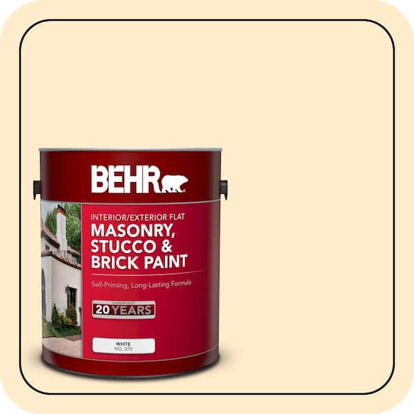 BEHR 1 gal. #P270-1 Honey Infusion Flat Interior/Exterior Masonry, Stucco and Brick Paint (2)