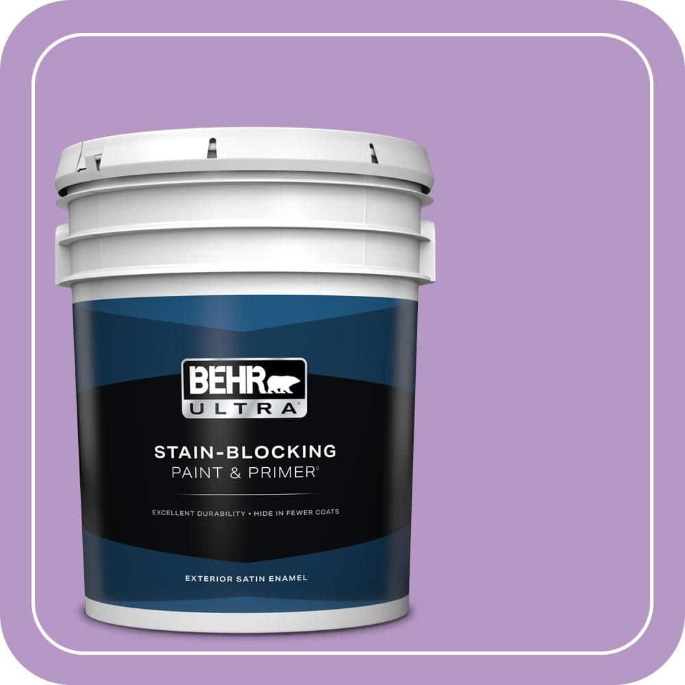 BEHR ULTRA 5 gal. #660B-5 Atlantic Tulip Satin Enamel Exterior Paint & Primer