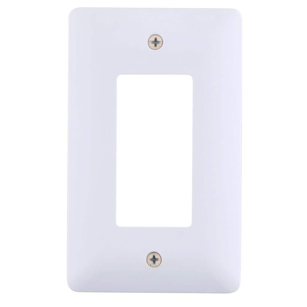 Commercial Electric White 1-Gang Decorator/Rocker Plastic Wall Plate (Paintable) (3)