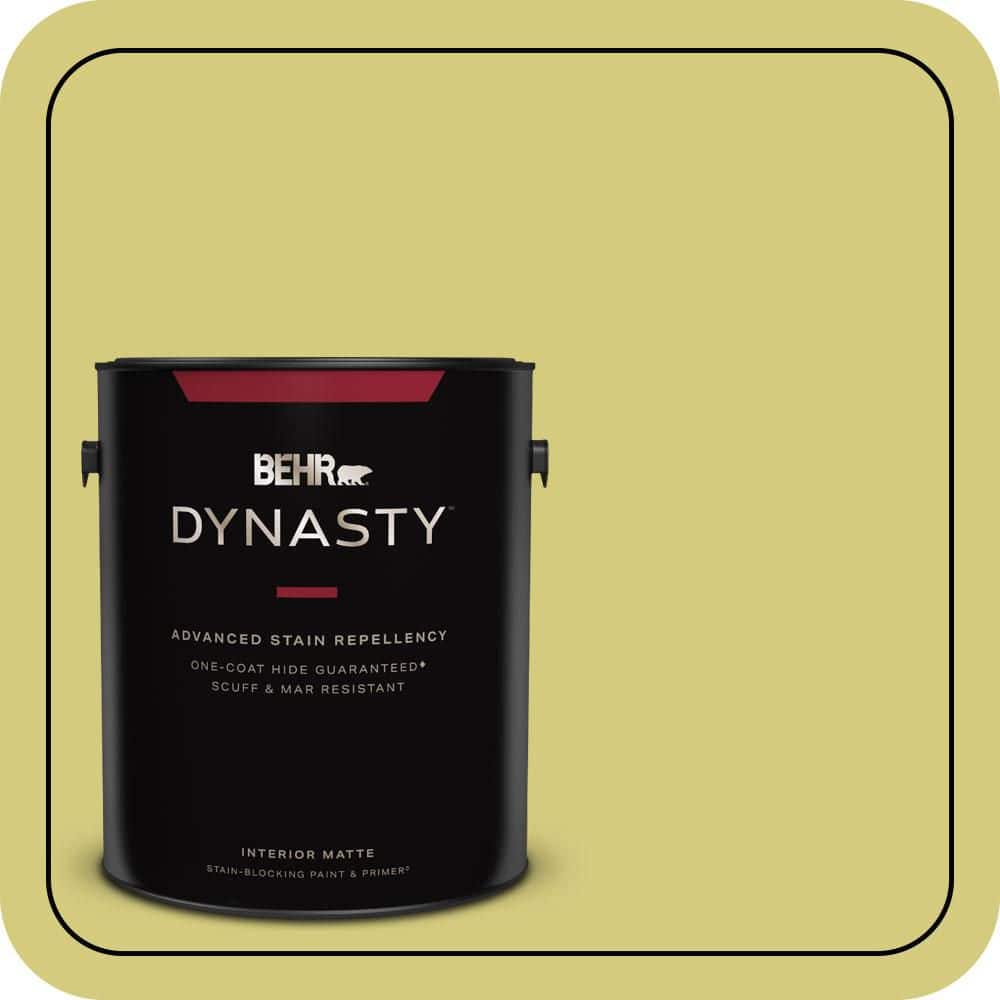 BEHR DYNASTY 1 gal. #P350-4 Spring Grass Matte Interior Stain-Blocking Paint & Primer