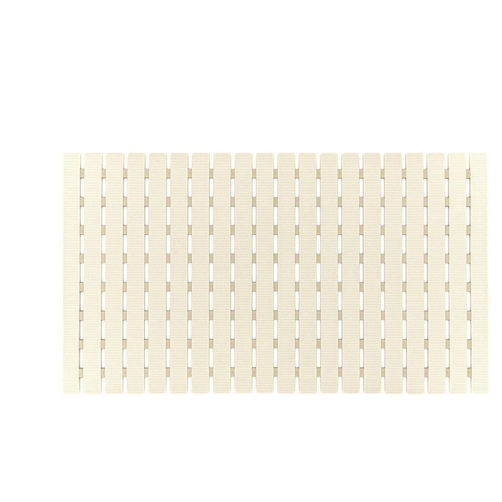 Numhew 27.5 in. x 15.7 in. Non Slip PP Bath Mat in Beige with Suction Cups and Drain Holes, Easy Dry, Easy to Cut, Eco-Friendly (2)
