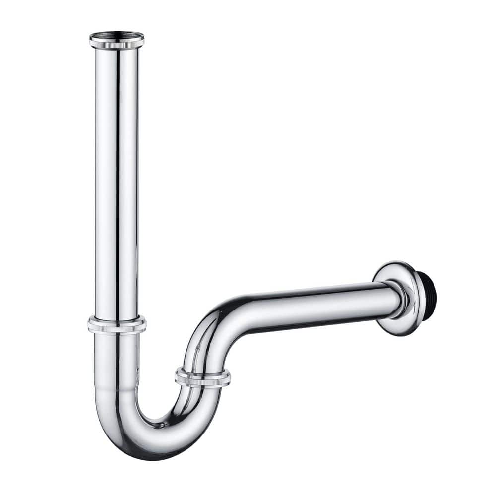 Wudkey 1-Piece Bathroom Basin Sink Bottle P Trap Adjustable Brass U-Shape 1-1/4 in. Slip Inlet Drain Included (1)