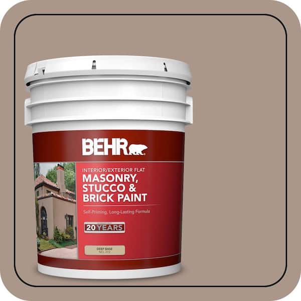 BEHR 5 gal. #N230-4 Chic Taupe Flat Interior/Exterior Masonry, Stucco and Brick Paint (2)