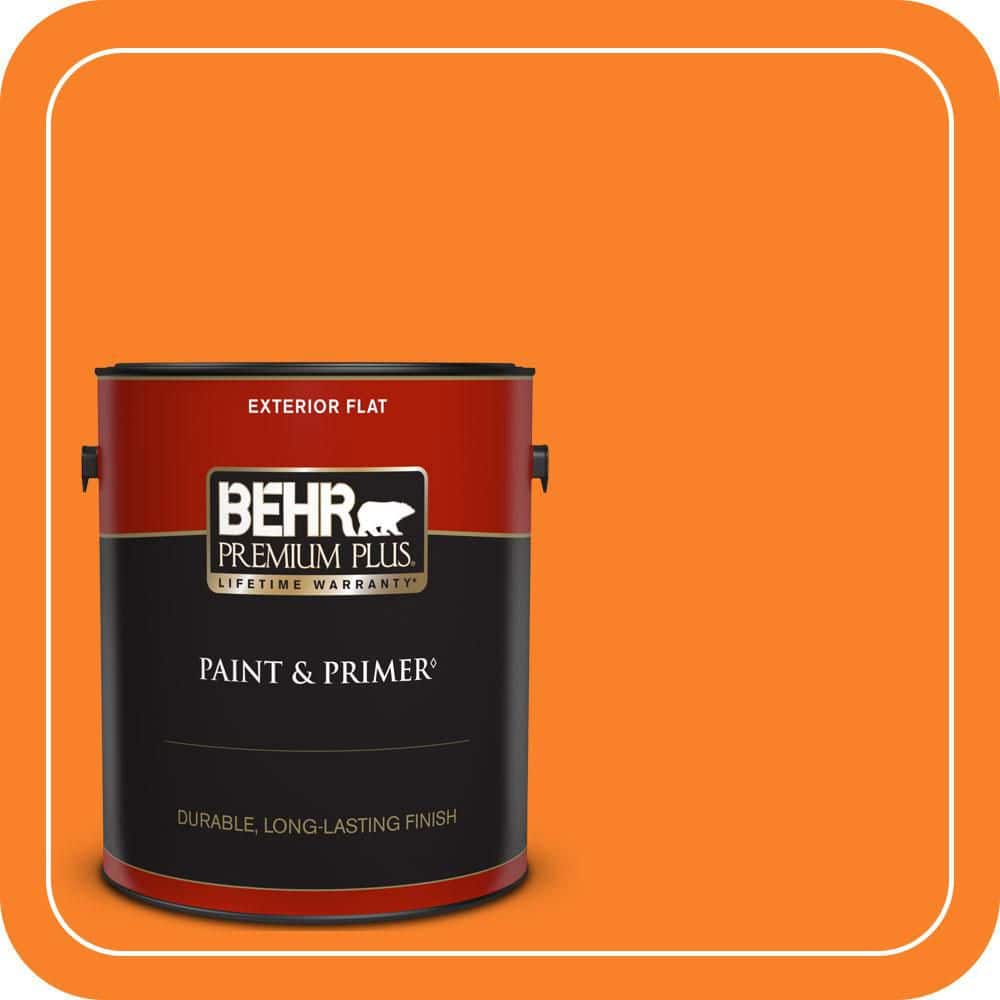 BEHR PREMIUM PLUS 1 gal. #S-G-270 Summer Citrus Flat Exterior Paint & Primer