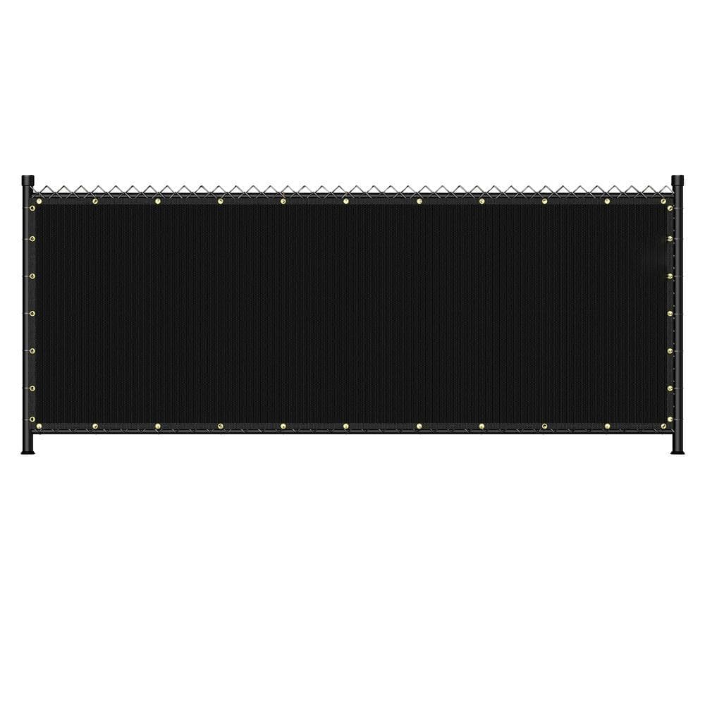 Justincity Black Plastic Mesh for Private Border Fencing 6 ft. x 50 ft. 170 GSM 90% Blockage