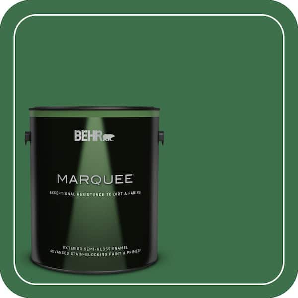 BEHR MARQUEE 1 gal. #S-H-450 Parsley Sprig Semi-Gloss Enamel Exterior Paint & Primer (2)