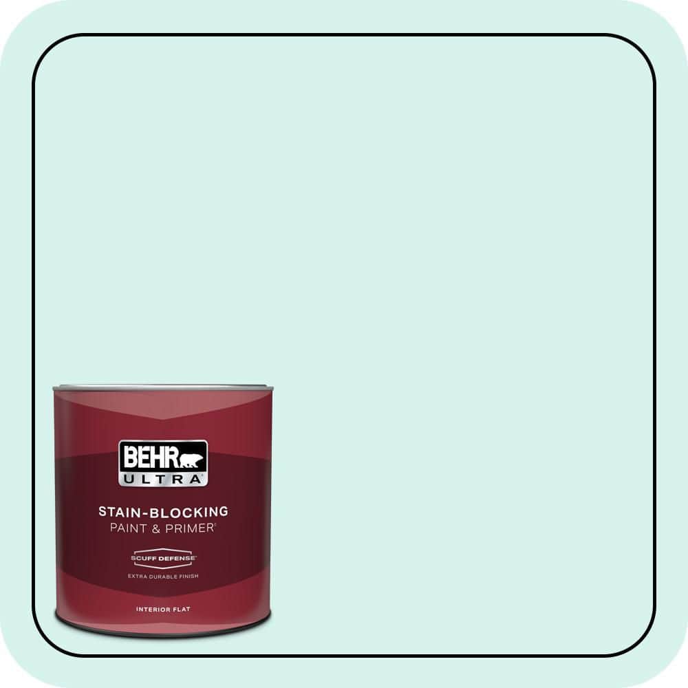 BEHR ULTRA 1 qt. #P450-1 Sea Ice Extra Durable Flat Interior Paint & Primer