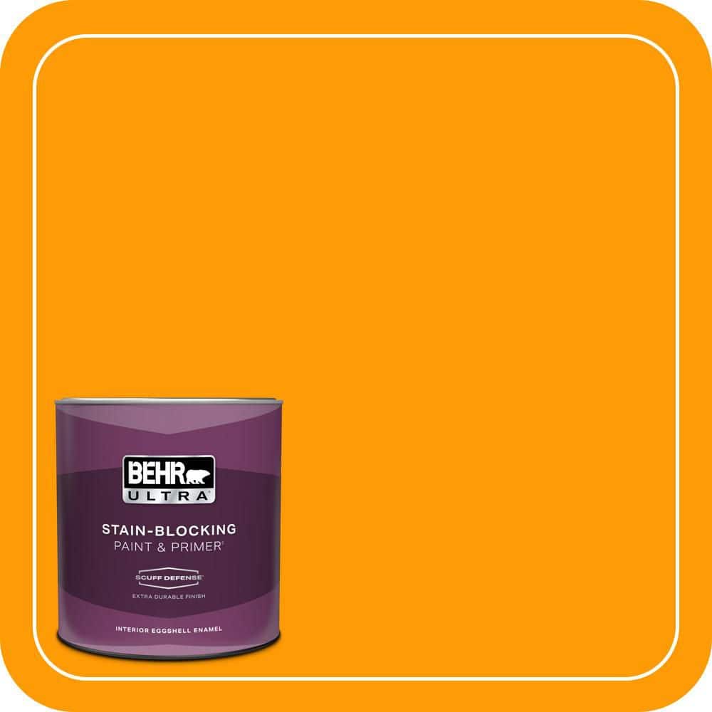 BEHR ULTRA 1 qt. #S-G-320 Atomic Tangerine Extra Durable Eggshell Enamel Interior Paint & Primer