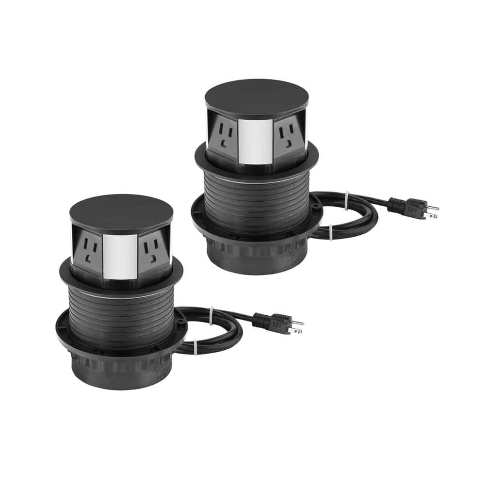 Ahfiwaso 3-Outlet Pop-up Fast Induction Charger with USB Ports, Matte Black 2-Pack (1)