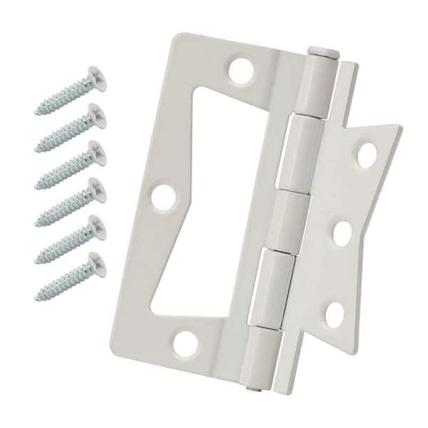 Everbilt 2-Pack 2-1/2 in. White Non-Mortise Surface Mount Door Hinge (2)