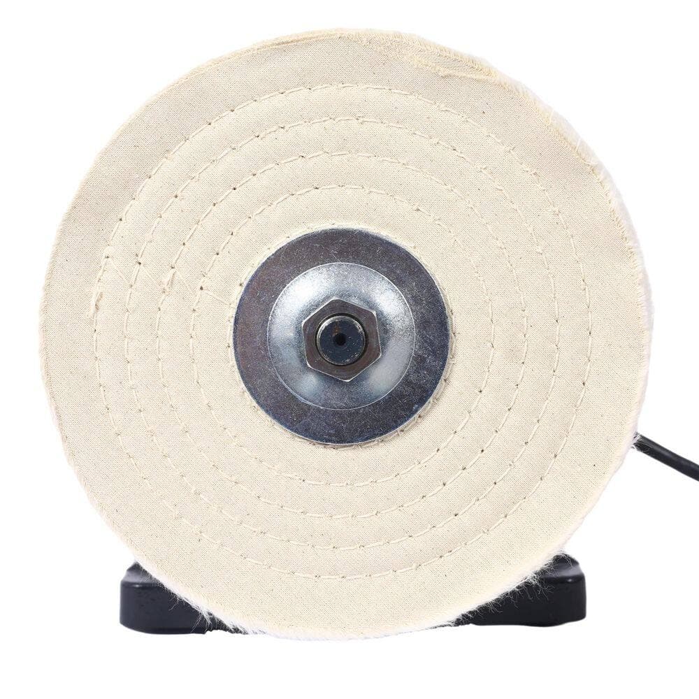 Amucolo Extra Long 8 in. Electric Polisher Bench Buffer Grinder -4 Pole Motor, Includes 4-Pieces 80Ply Thic Buffing Wheels (3)