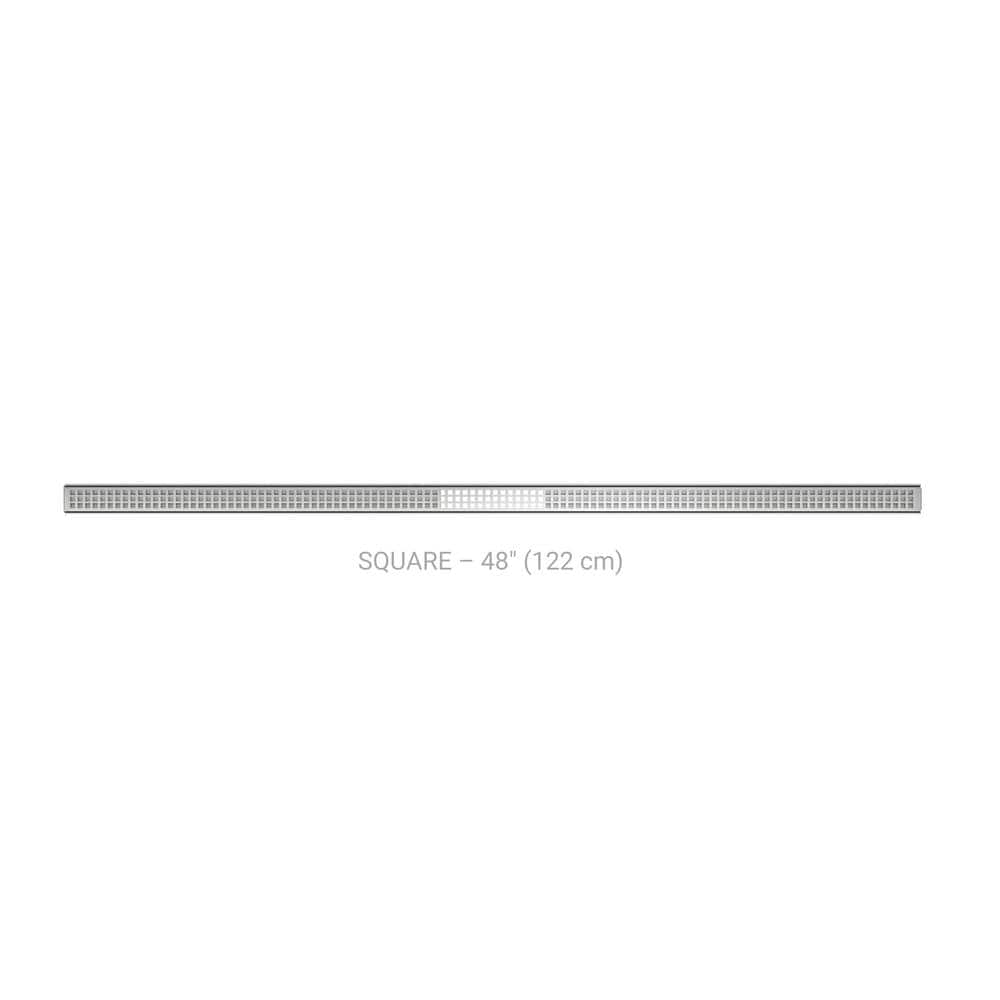 Schluter Kerdi-Line-Vario Brushed Stainless Steel 48 in. Square Grate and Channel Line Drain Floor Installation Kit for Accessory (3)
