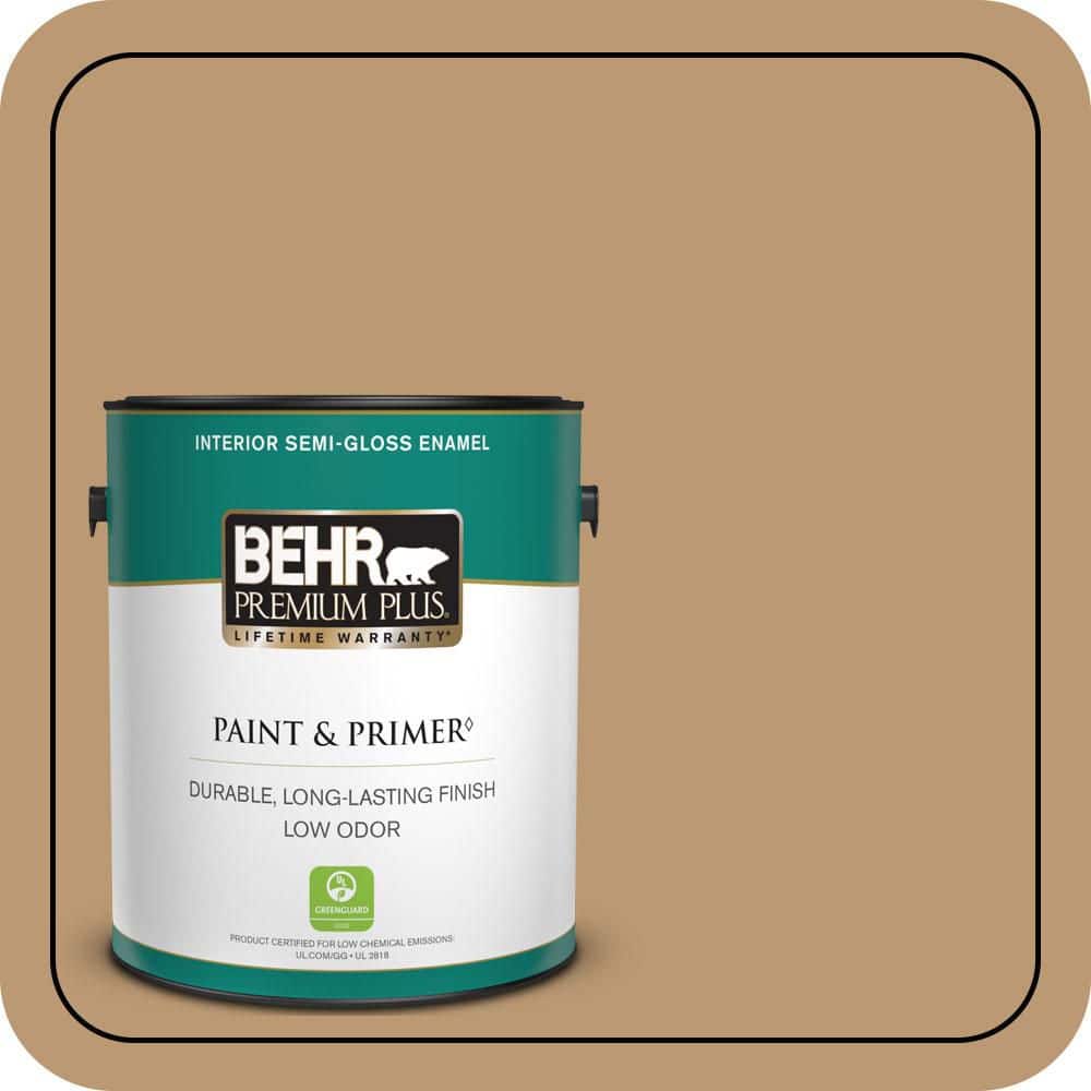 BEHR PREMIUM PLUS 1 gal. #N280-5 Antique Treasure Semi-Gloss Enamel Low Odor Interior Paint & Primer
