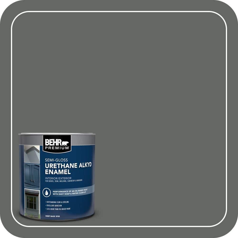 BEHR PREMIUM 1 qt. #PPU25-02 Black Locust Urethane Alkyd Semi-Gloss Enamel Interior/Exterior Paint (1)