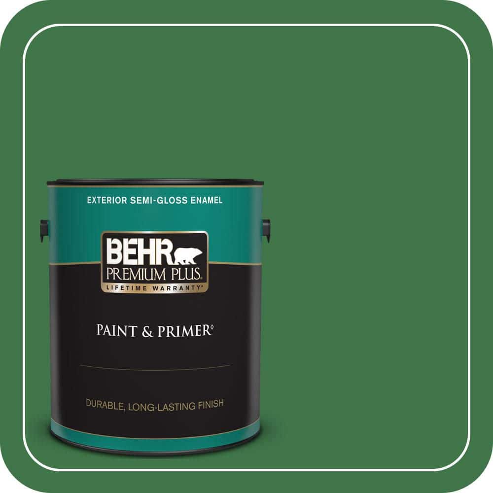 BEHR PREMIUM PLUS 1 gal. #P410-7 Grasslands Semi-Gloss Enamel Exterior Paint & Primer