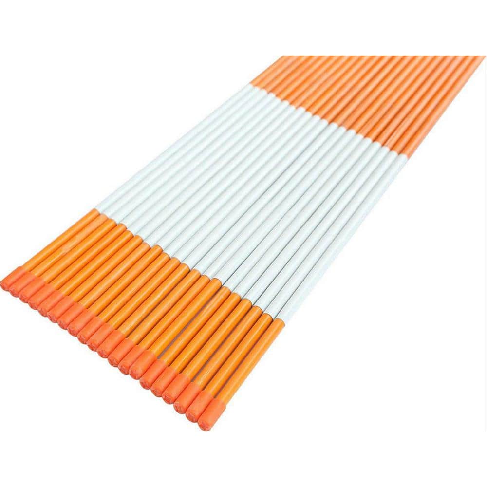 FiberMarker 72 in. Orange Reflective Driveway Markers 5/16 in. Dia Solid Driveway Poles for Easy Visibility at Night (20-Pack) (2)