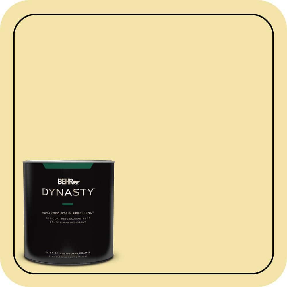 BEHR DYNASTY 1 qt. #P320-3 Lily Bulb Semi-Gloss Enamel Interior Stain-Blocking Paint and Primer