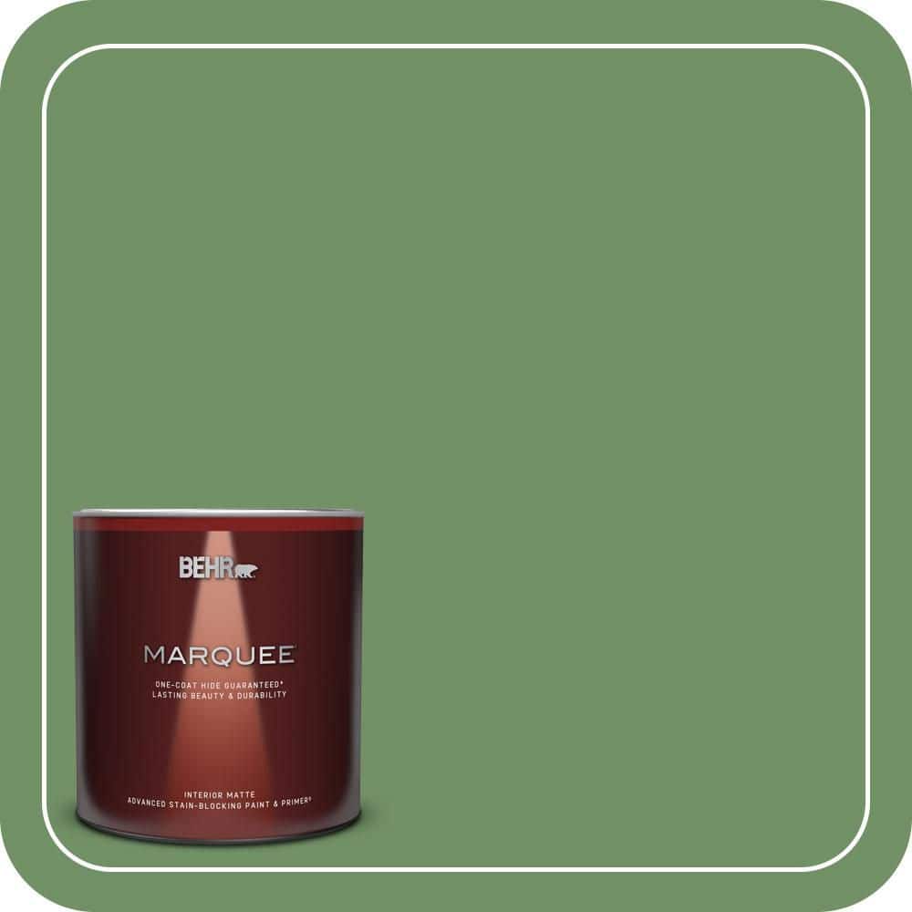 BEHR MARQUEE 1 qt. #M400-6A Mossed Opportunity One-Coat Hide Matte Interior Paint & Primer