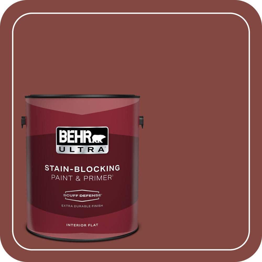 BEHR ULTRA 1 gal. #S-H-170 Red Brick Extra Durable Flat Interior Paint & Primer (1)
